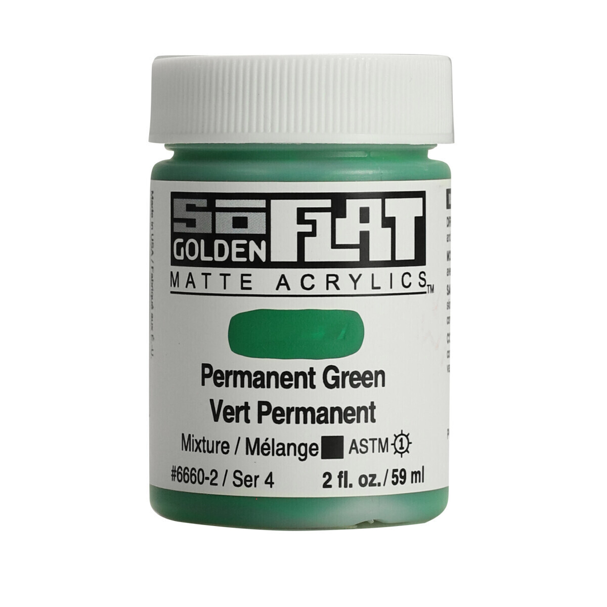 Akrylová barva Golden SoFlat Matte 59 ml - 6660 Permanent Green