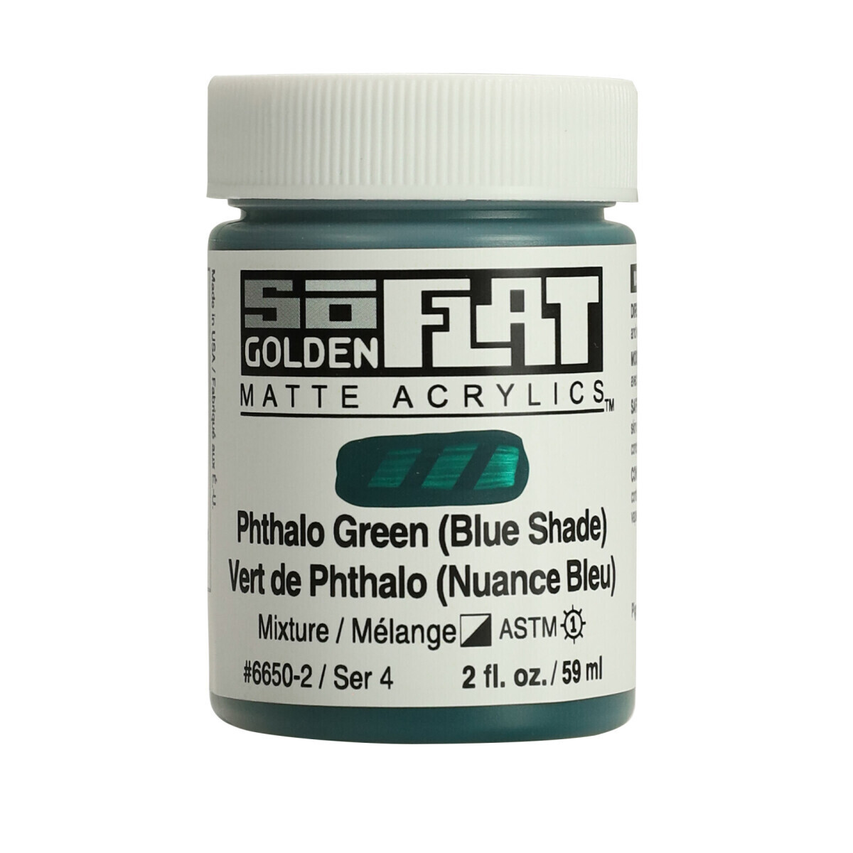 Akrylová barva Golden SoFlat Matte 59 ml - 6650 Phthalo Green (Blue Shade)