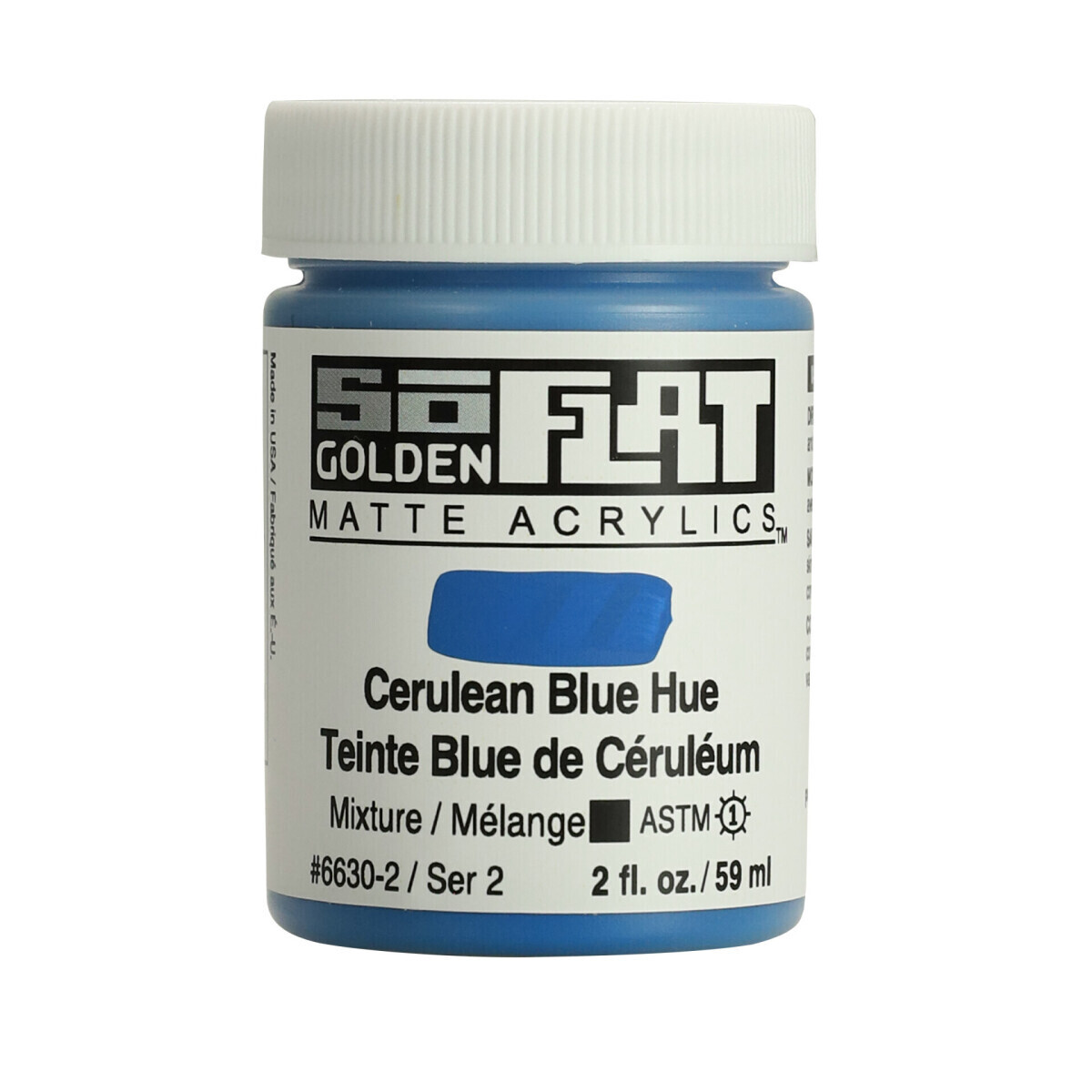 Akrylová barva Golden SoFlat Matte 59 ml - 6630 Cerulean Blue Hue