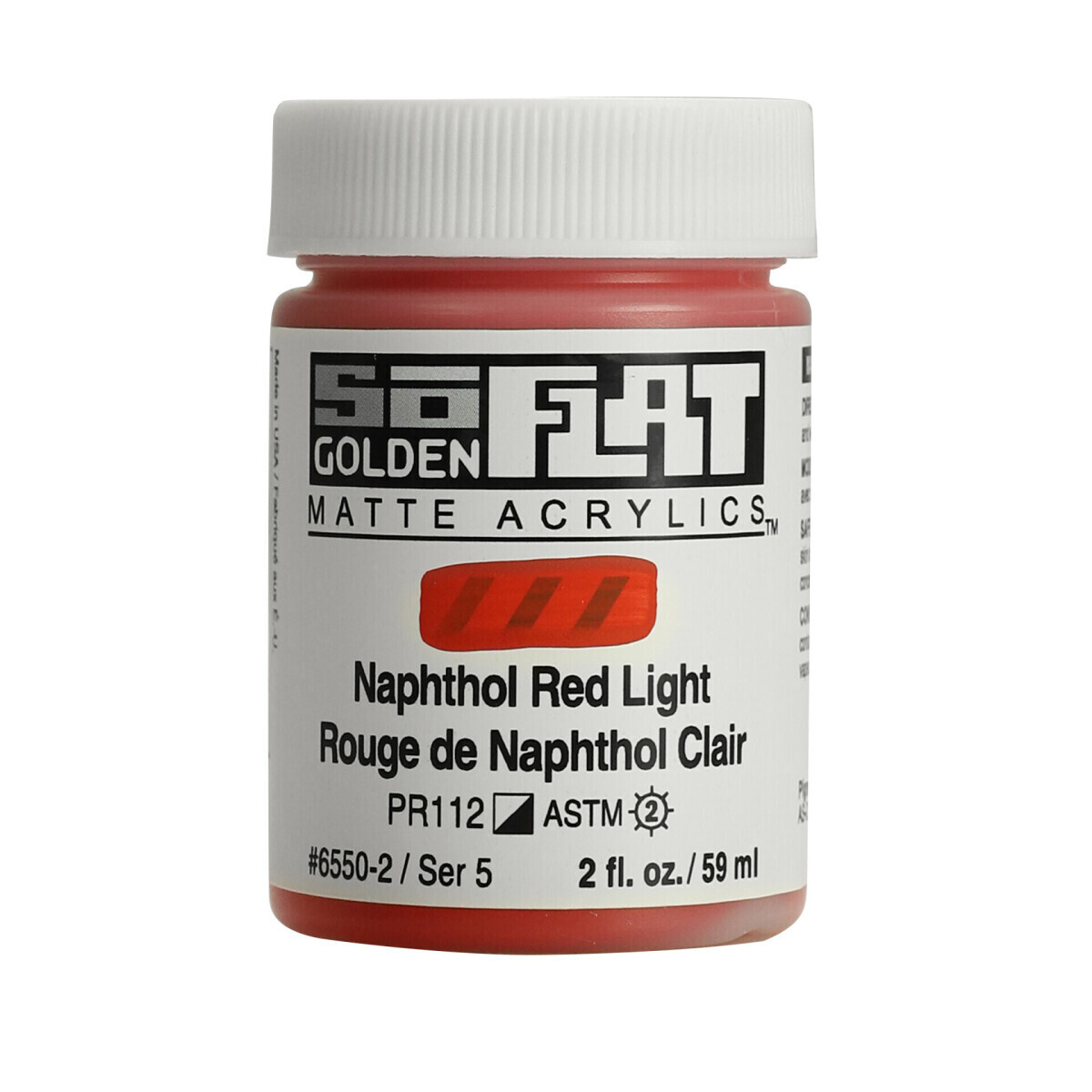 Akrylová barva Golden SoFlat Matte 59 ml - 6550 Naphthol Red Light