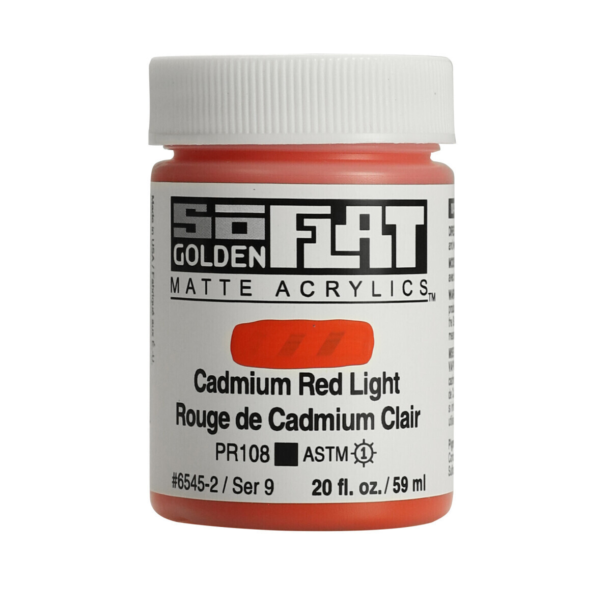 Akrylová barva Golden SoFlat Matte 59 ml - 6545 Cadmium Red Light