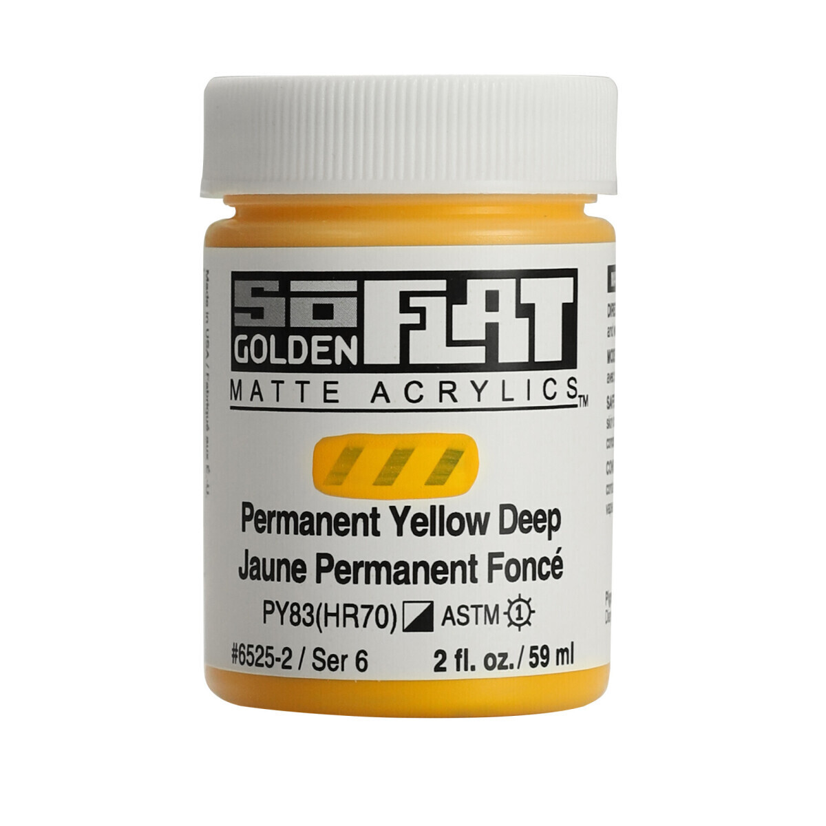 Akrylová barva Golden SoFlat Matte 59 ml - 6525 Permanent Yellow Deep