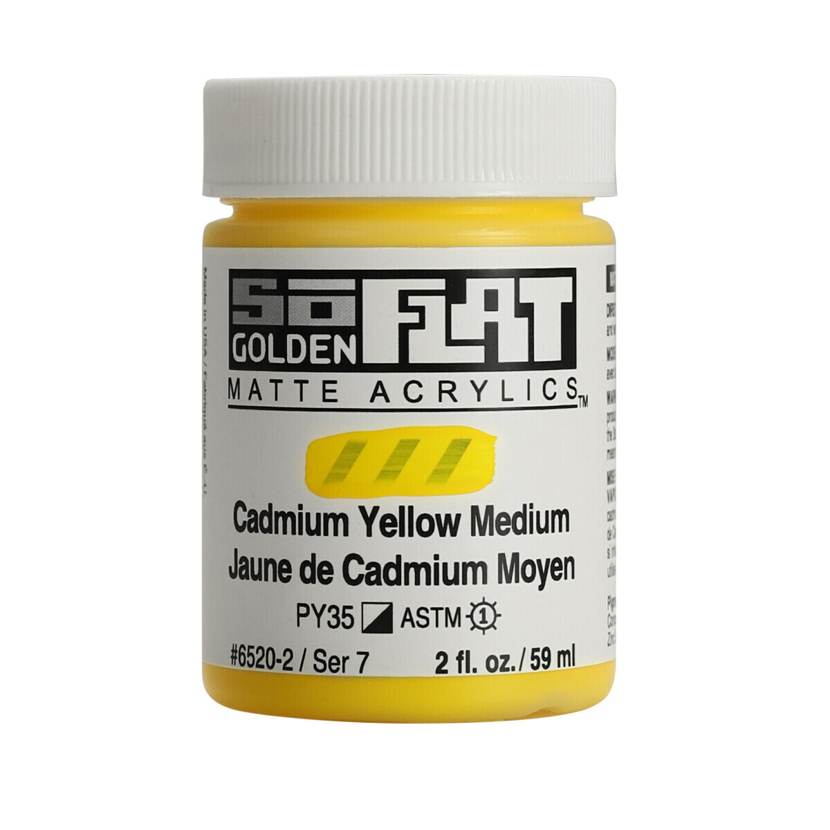 Akrylová barva Golden SoFlat Matte 59 ml - 6520 Cadmium Yellow Medium