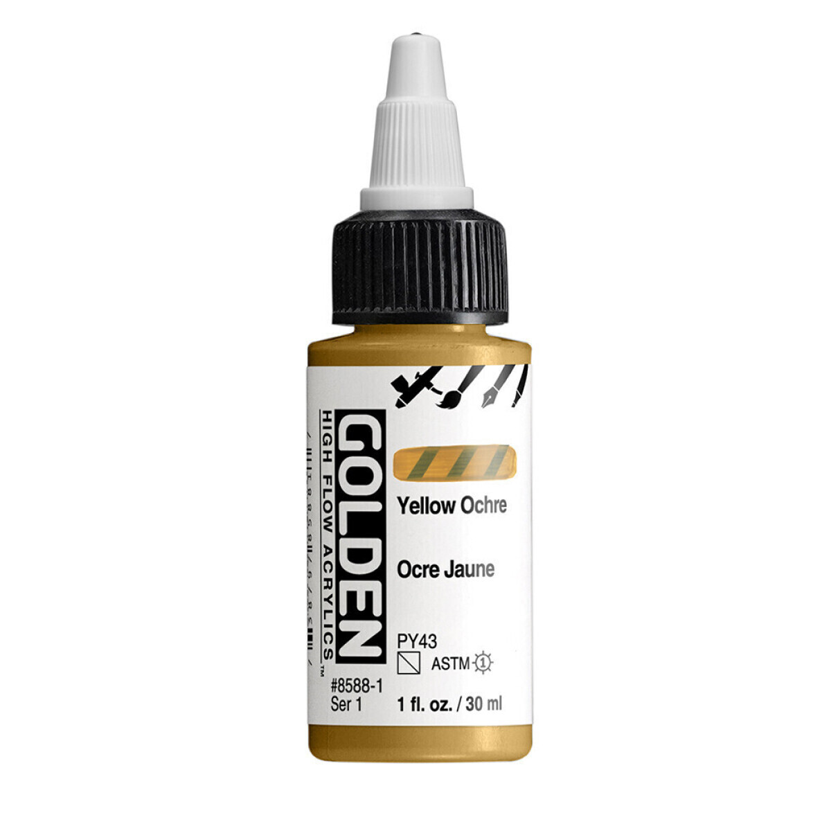 Akrylová barva Golden High Flow 30 ml - Yellow Ochre 8588