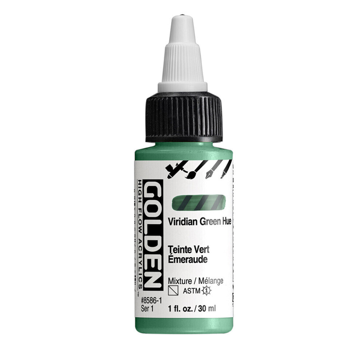 Akrylová barva Golden High Flow 30 ml - Viridian Green Hue 8586
