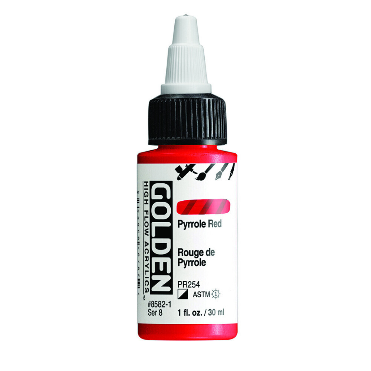 Akrylová barva Golden High Flow 30 ml - Pyrrole Red 8582