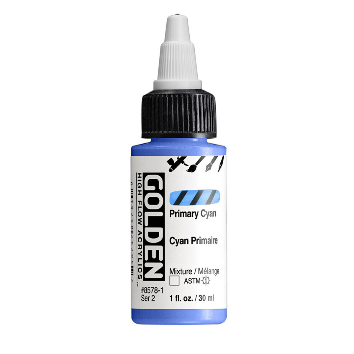 Akrylová barva Golden High Flow 30 ml - Primary Cyan 8578