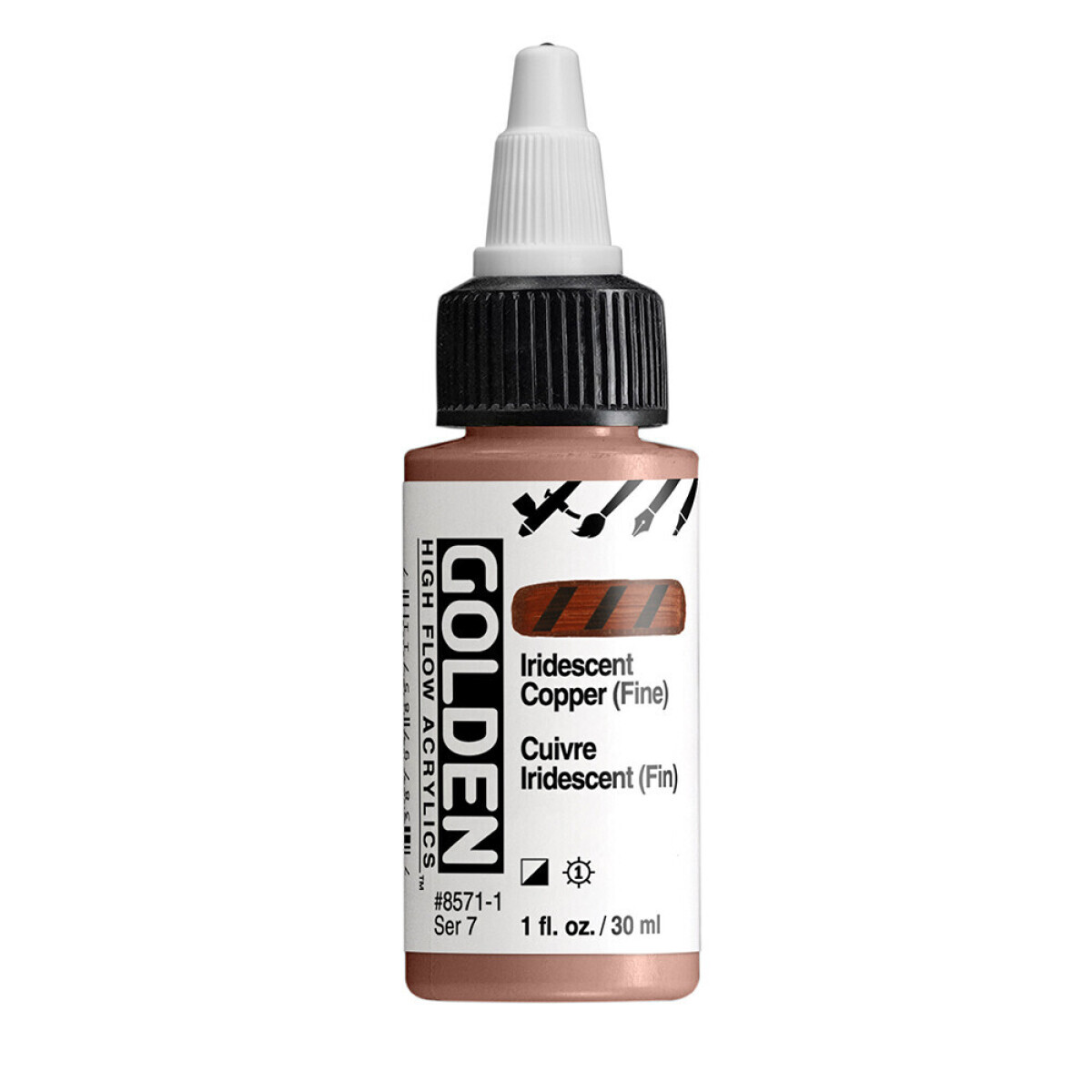 Akrylová barva Golden High Flow 30 ml - Iridescent Copper (Fine) 8571