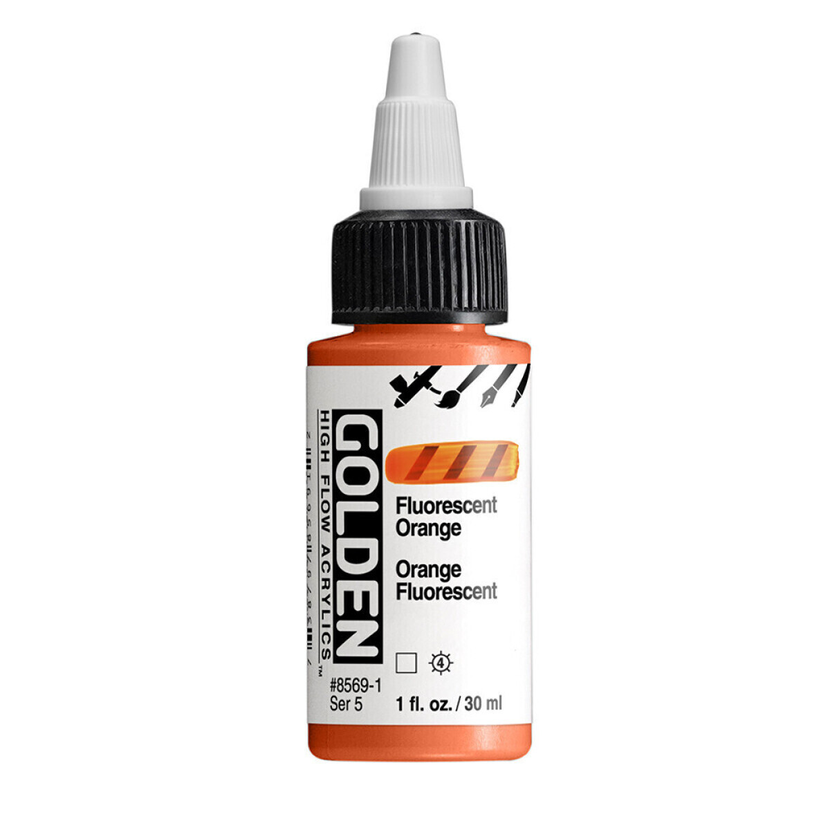 Akrylová barva Golden High Flow 30 ml - Fluorescent Orange 8569