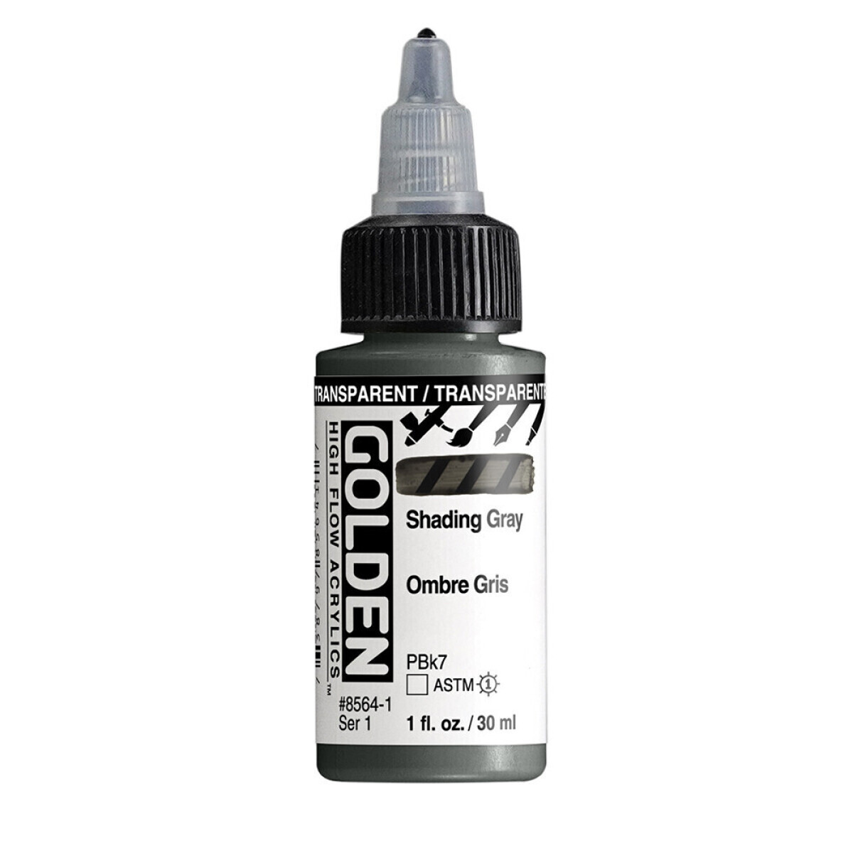 Akrylová barva Golden High Flow 30 ml - Transparent Shading Gray 8564