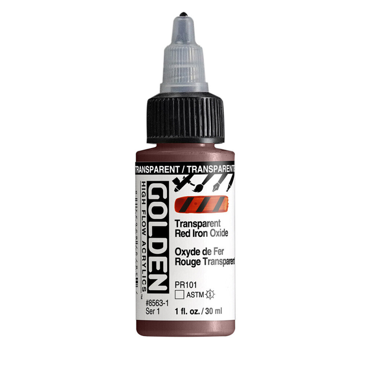 Akrylová barva Golden High Flow 30 ml - Transparent Red Iron Oxide 8563