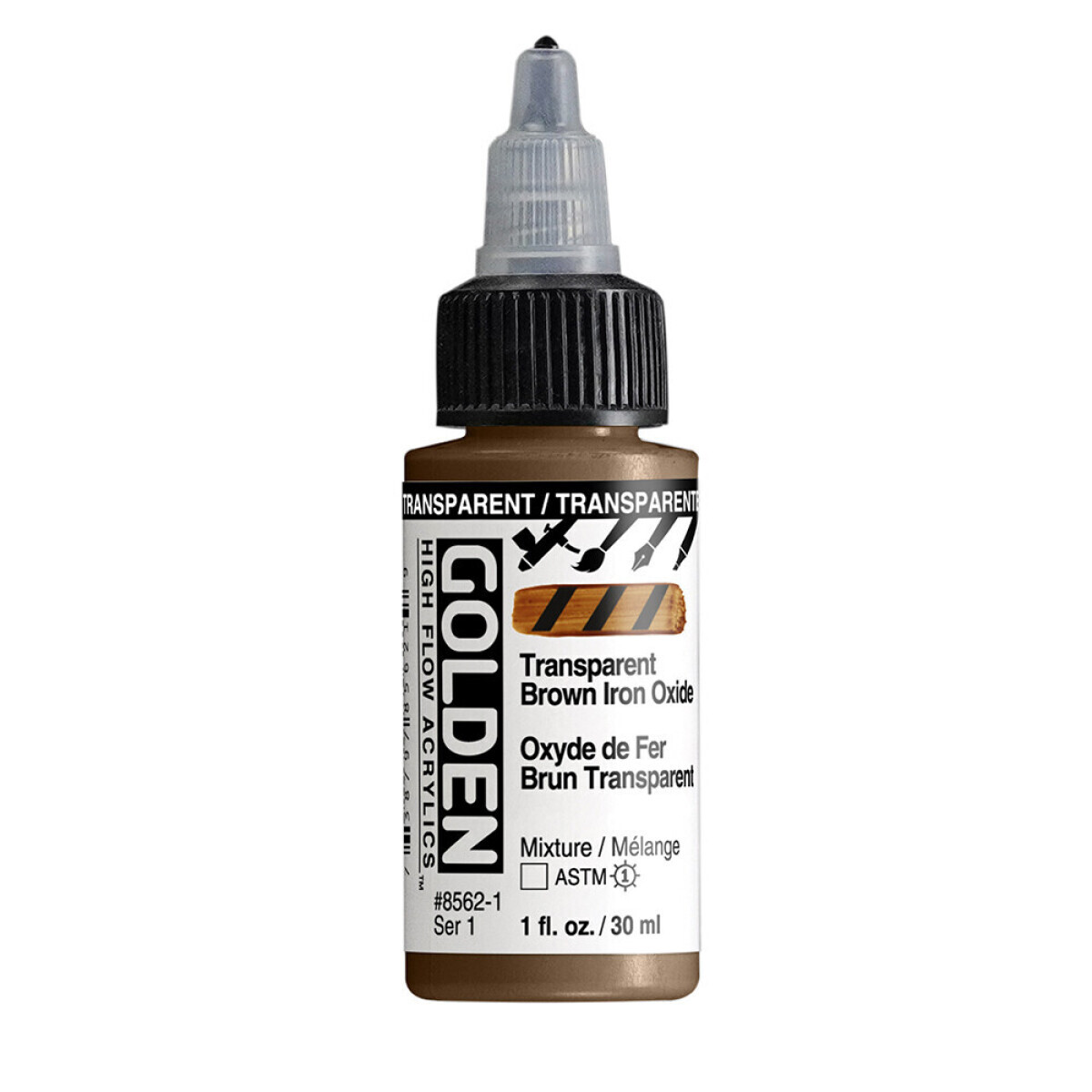 Akrylová barva Golden High Flow 30 ml - Transparent Brown Iron Oxide 8562