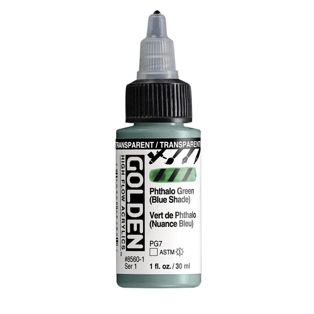 Akrylová barva Golden High Flow 30 ml - Transparent Phthalo Green (Blue Shade) 8560