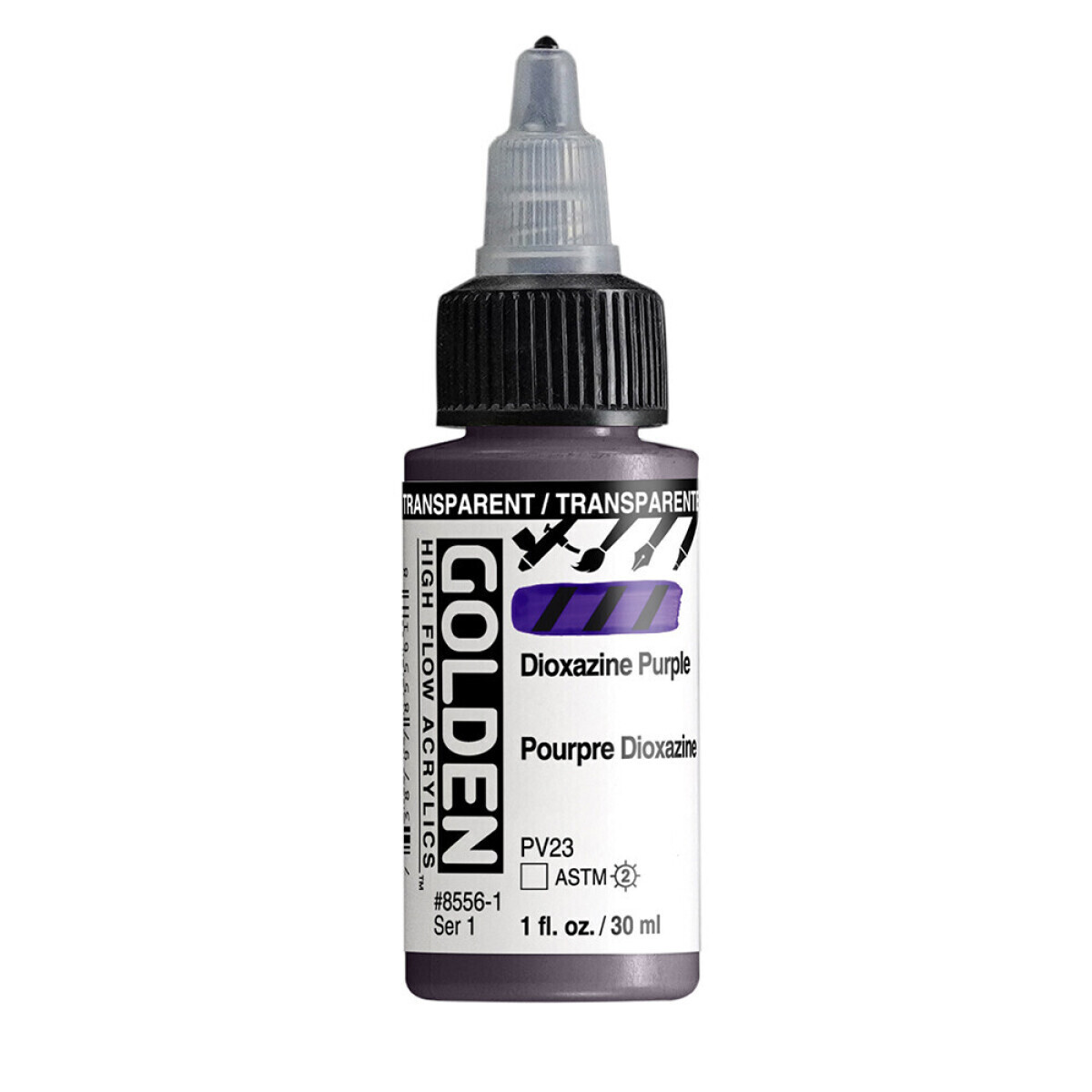 Akrylová barva Golden High Flow 30 ml - Transparent Dioxazine Purple 8556