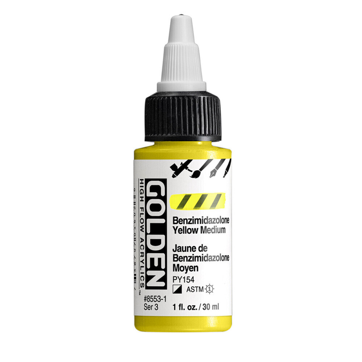 Akrylová barva Golden High Flow 30 ml - Benzimidazolone Yellow Medium 8553