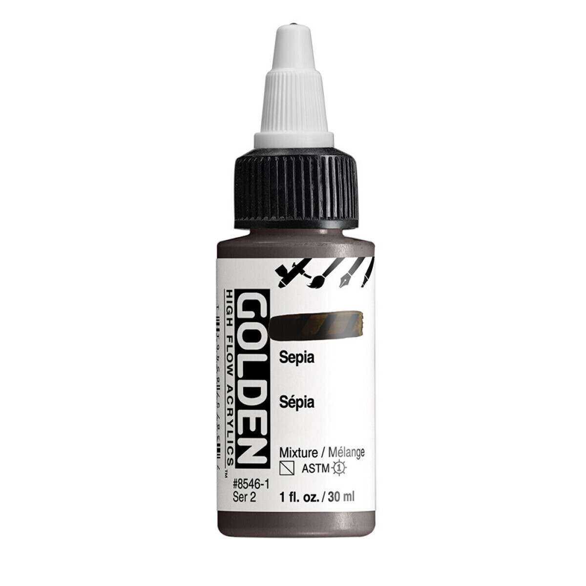 Akrylová barva Golden High Flow 30 ml - Sepia 8546