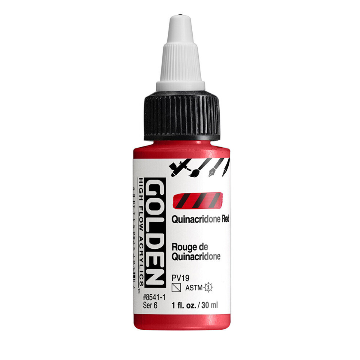 Akrylová barva Golden High Flow 30 ml - Quinacridone Red 8541