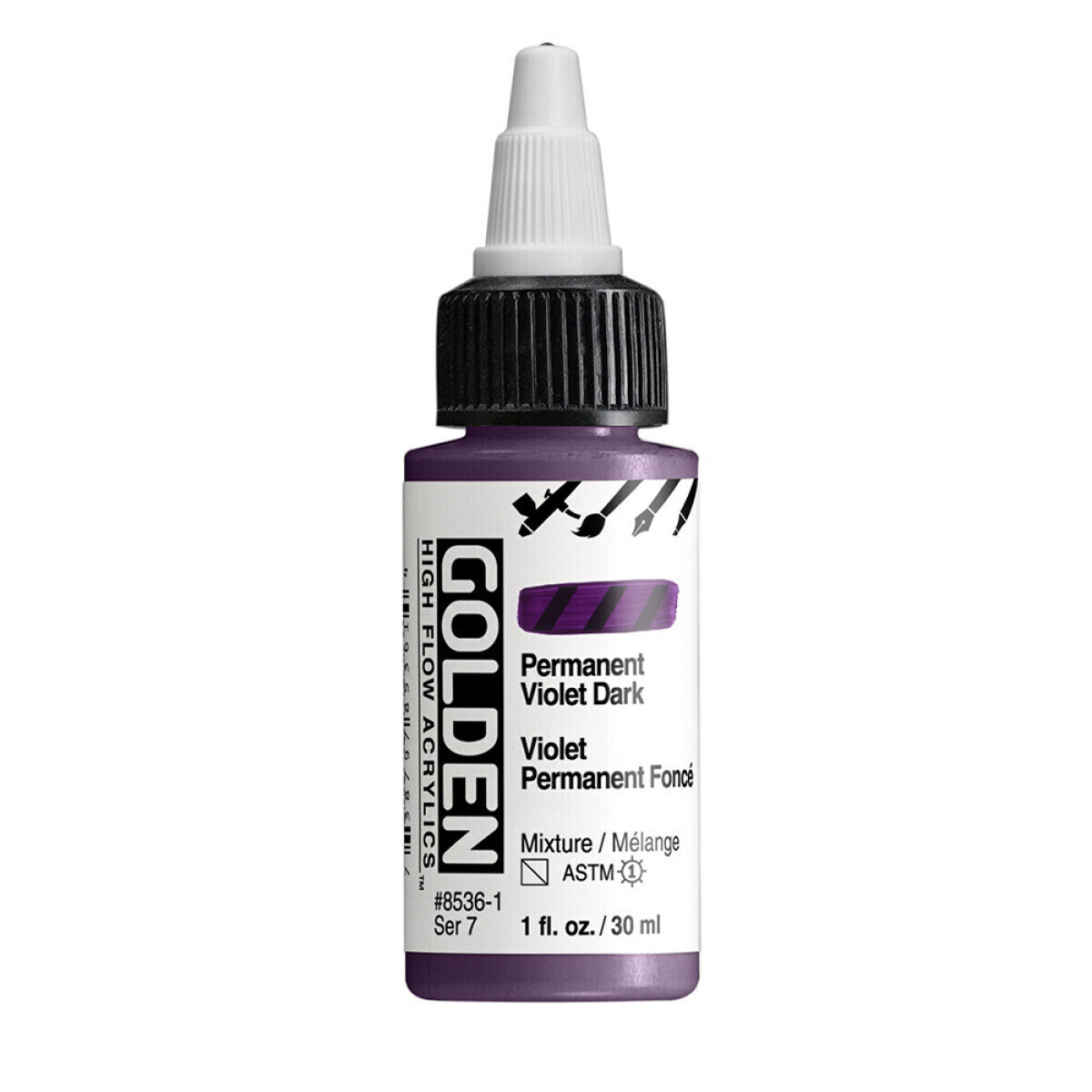 Akrylová barva Golden High Flow 30 ml - Permanent Violet Ark 8536