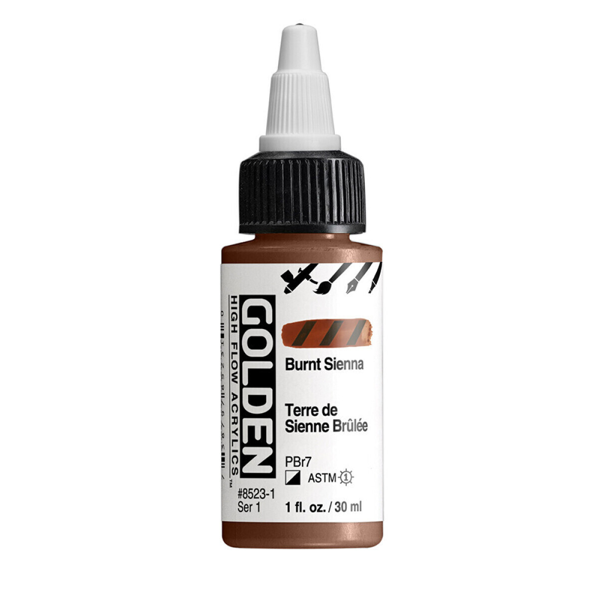 Akrylová barva Golden High Flow 30 ml - Burnt Sienna 8523