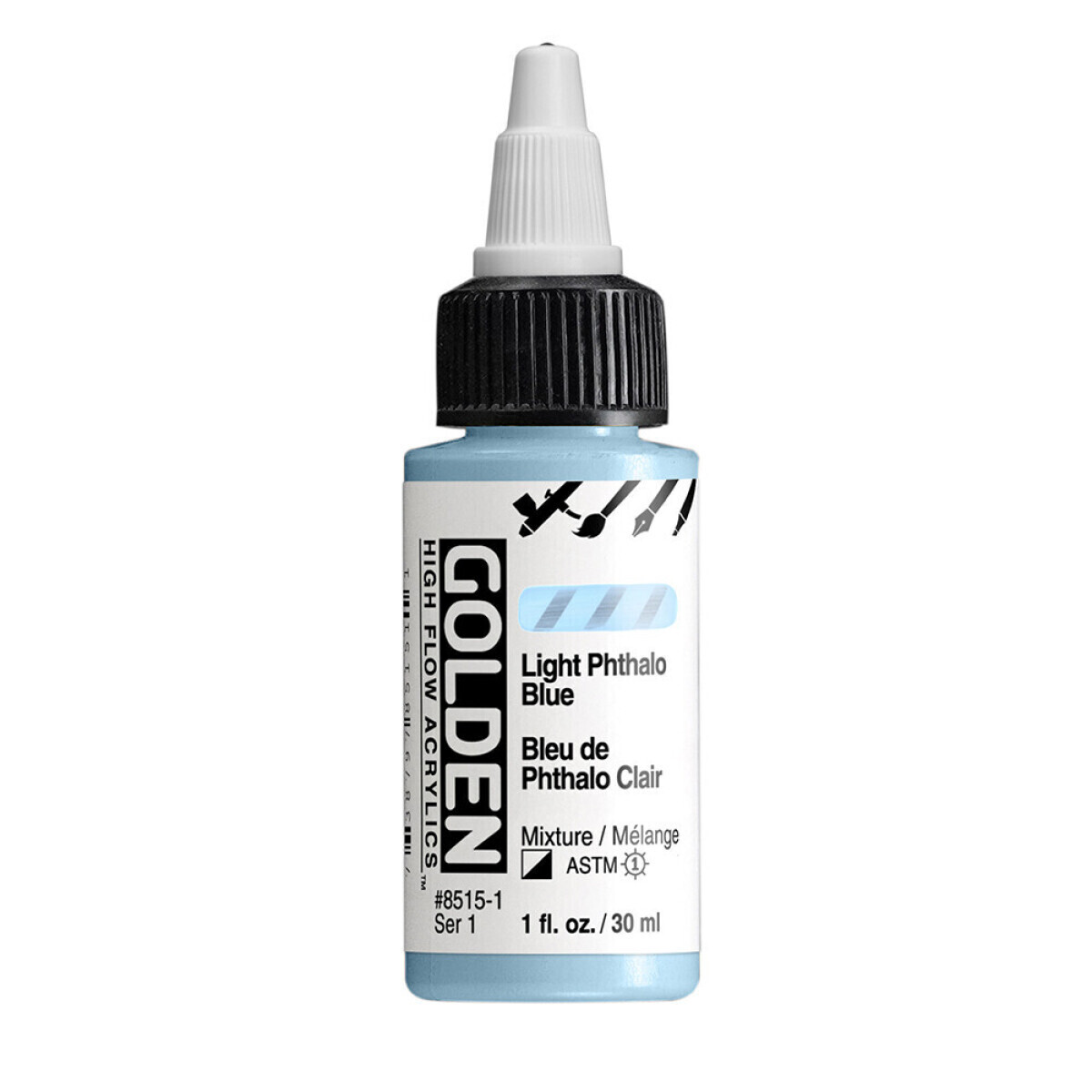 Akrylová barva Golden High Flow 30 ml - Light Phthalo Blue 8515