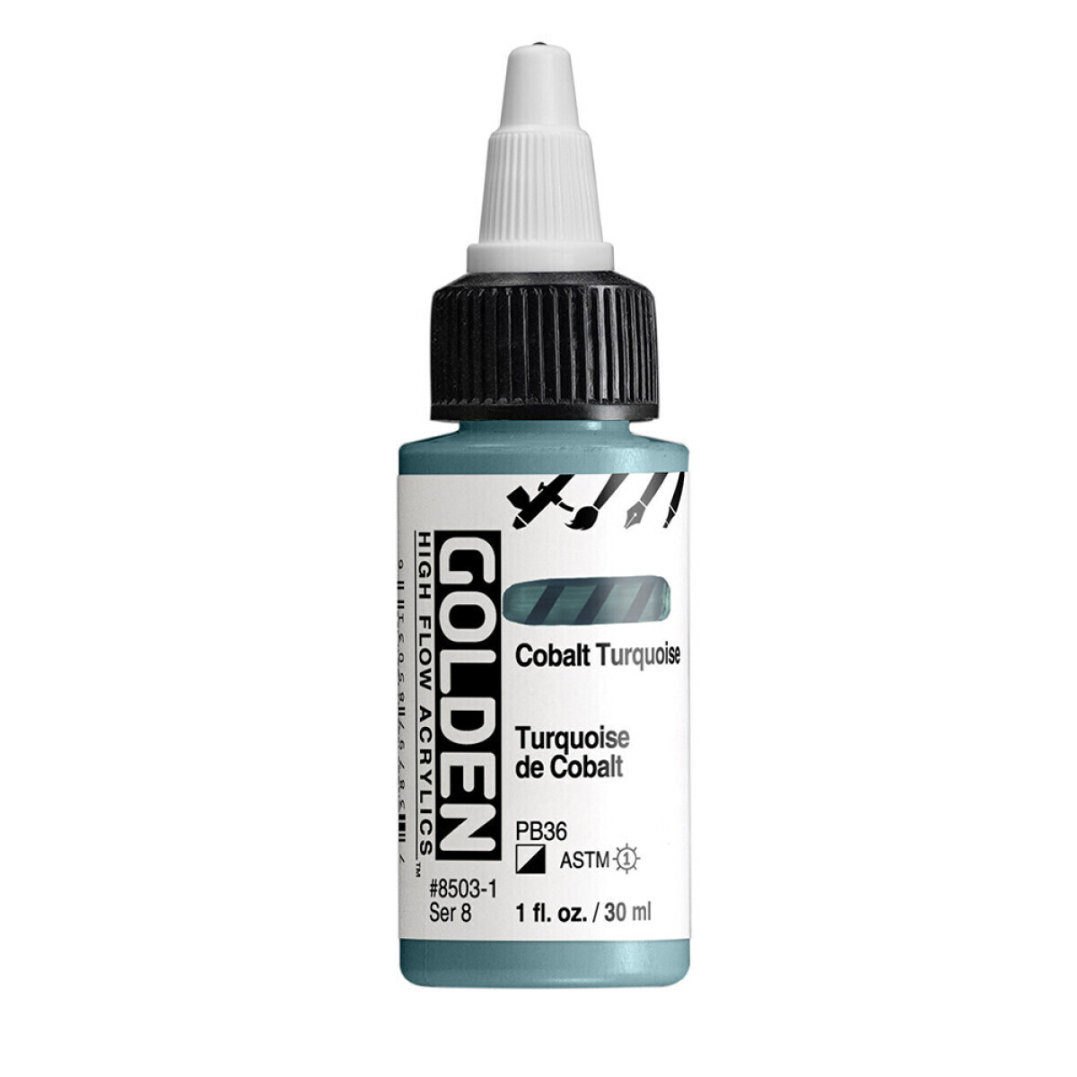 Akrylová barva Golden High Flow 30 ml - Cobalt Turquoise 8503