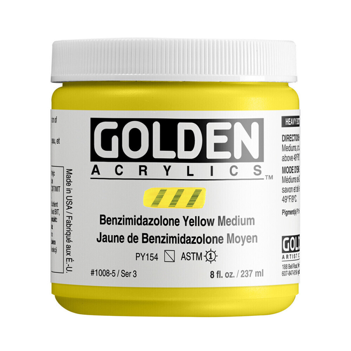 Akrylová barva Golden Heavy Body 237 ml - Benzimidazolone Yellow Medium 1008
