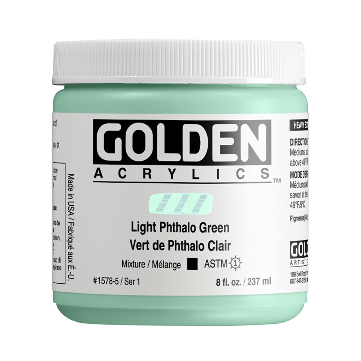 Akrylová barva Golden Heavy Body 237 ml - 1578 Light Phthalo Green
