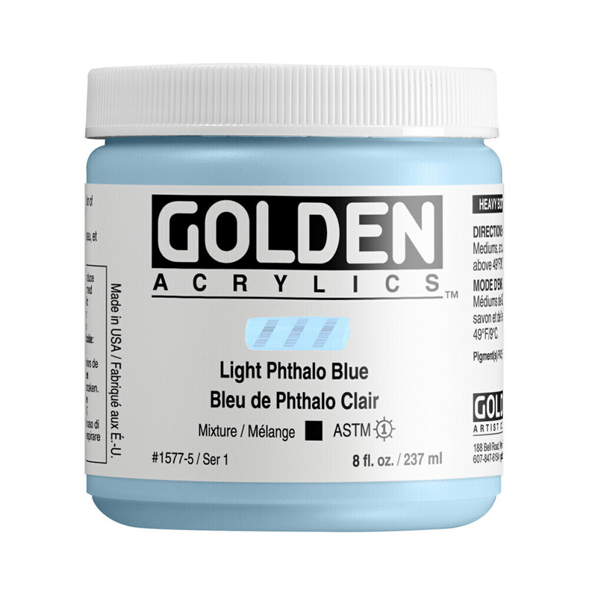 Akrylová barva Golden Heavy Body 237 ml - 1577 Light Phthalo Blue