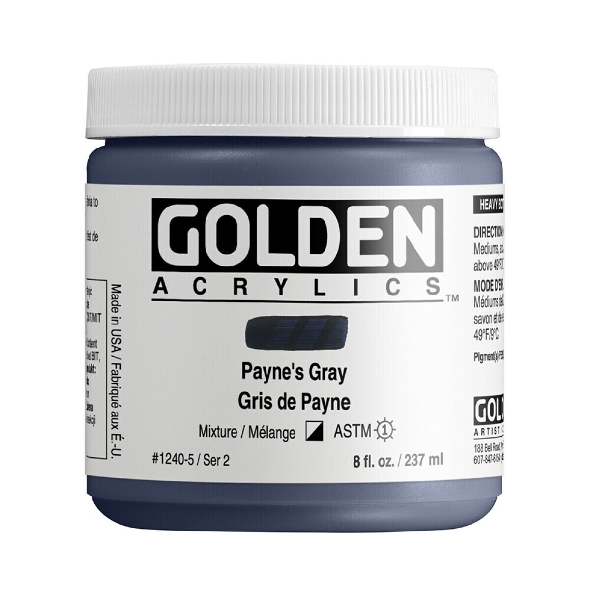 Akrylová barva Golden Heavy Body 237 ml - 1240 Payne's Gray