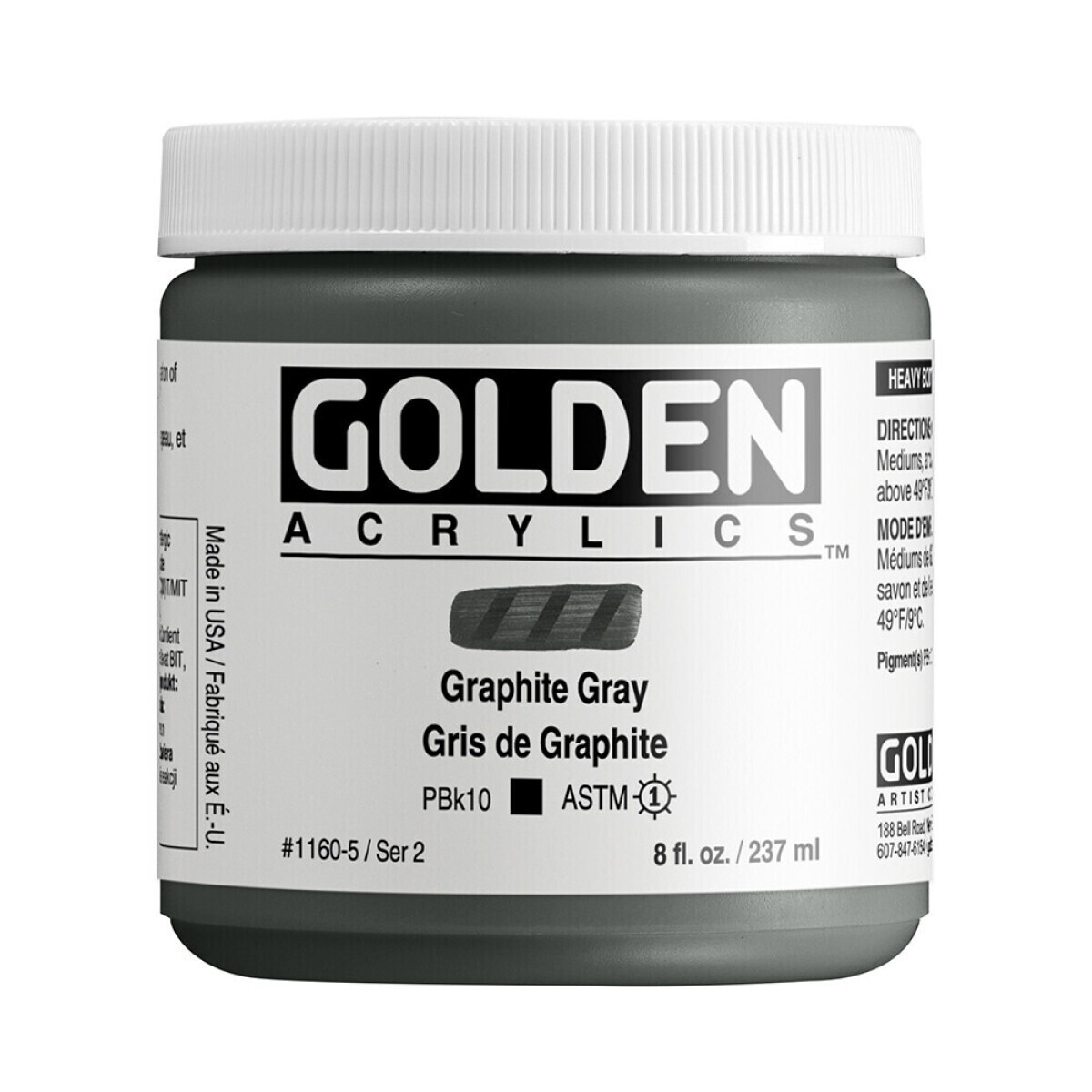 Akrylová barva Golden Heavy Body 237 ml - Graphite Gray 1160