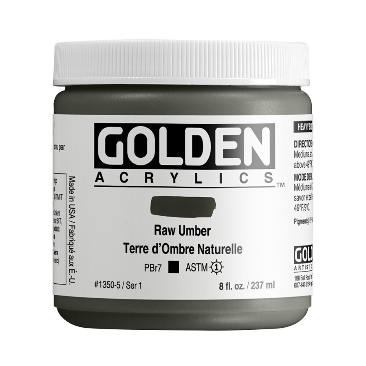 Akrylová barva Golden Heavy Body 237 ml - Raw Umber 1350