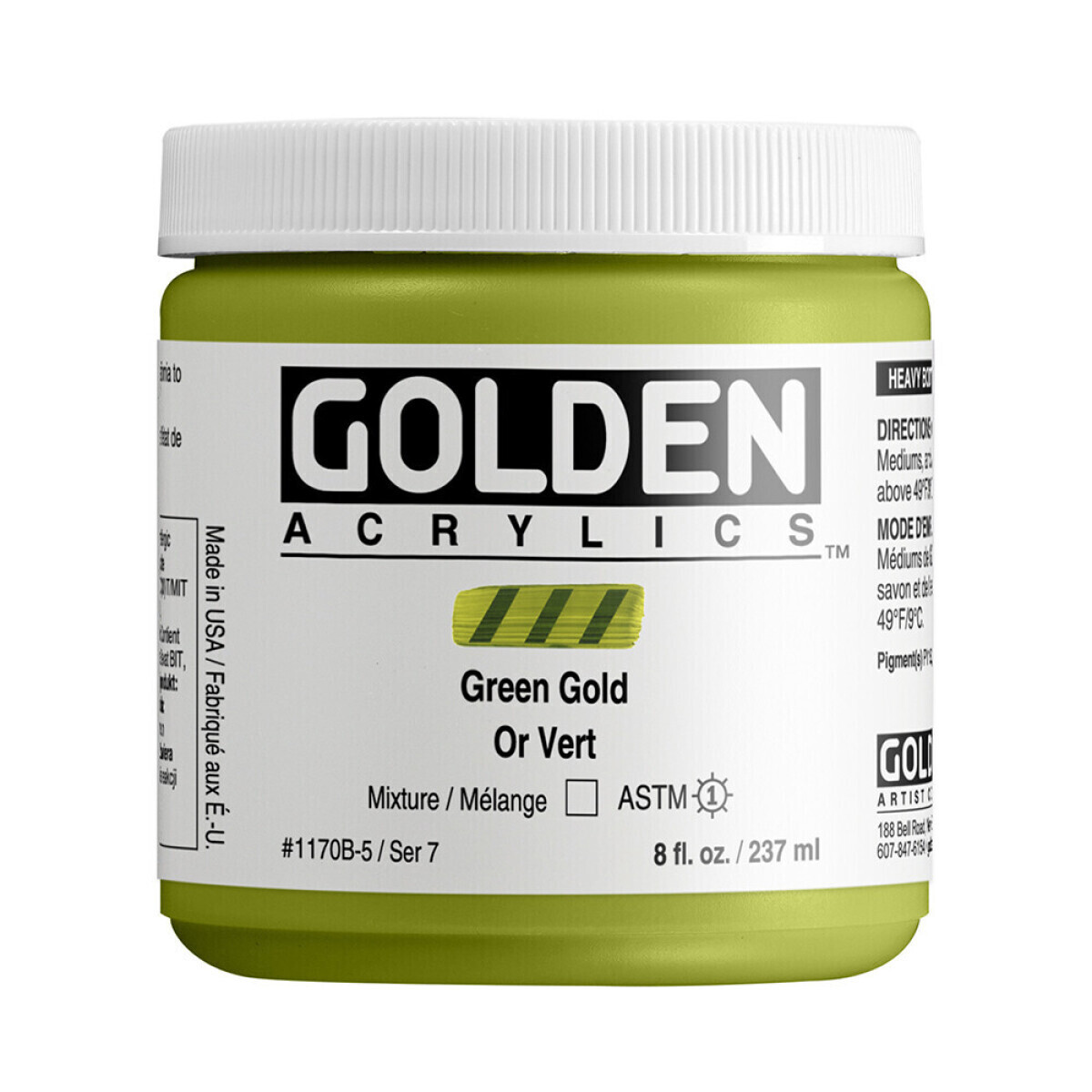 Akrylová barva Golden Heavy Body 237 ml - Green Gold 1170