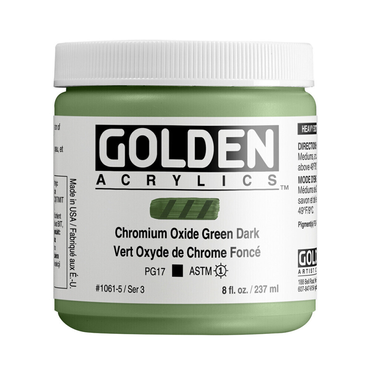 Akrylová barva Golden Heavy Body 237 ml - Chromium Oxide Green Dark 1061