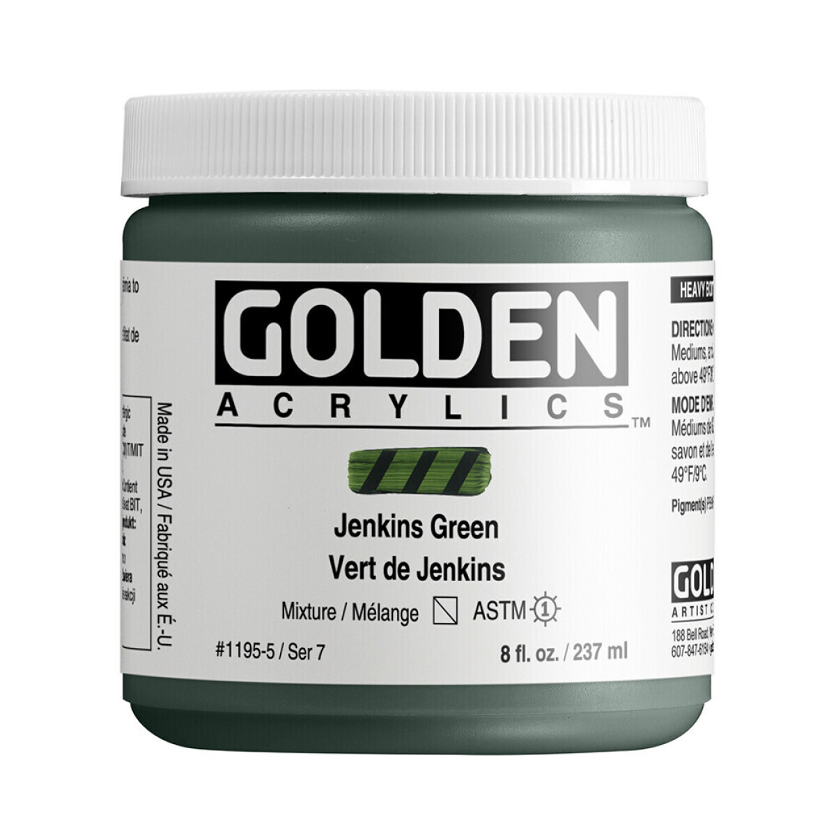Akrylová barva Golden Heavy Body 237 ml - Jenkins Green 1195