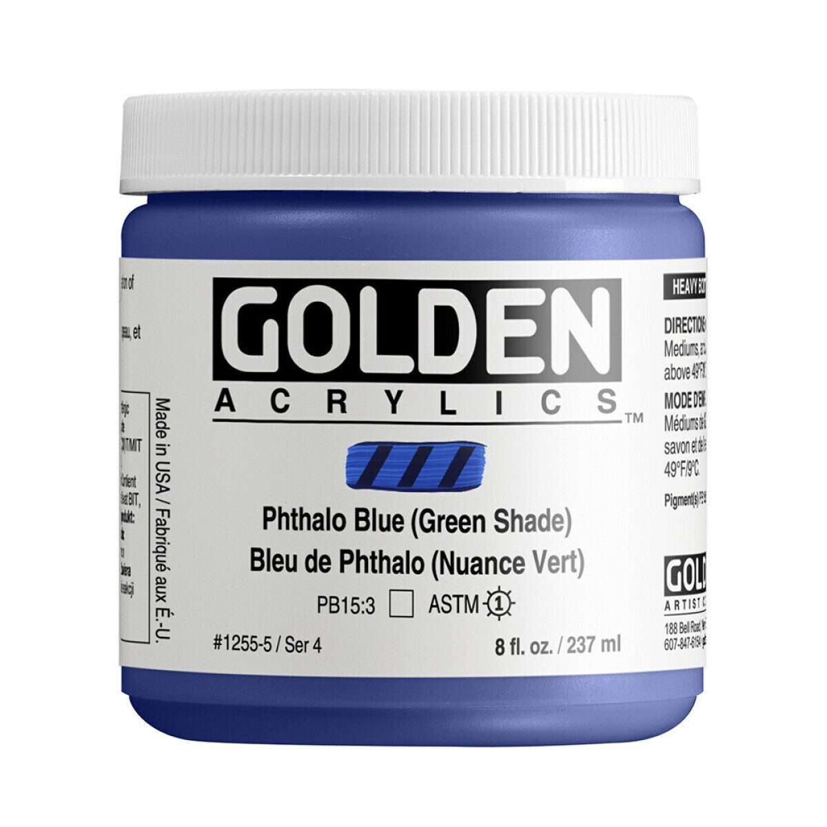 Akrylová barva Golden Heavy Body 237 ml - Phthalo Blue (Green Shade) 1255