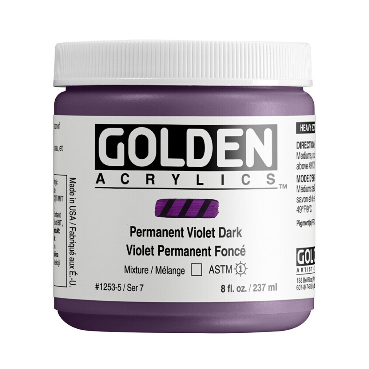 Akrylová barva Golden Heavy Body 237 ml - Permanent Violet Dark 1253