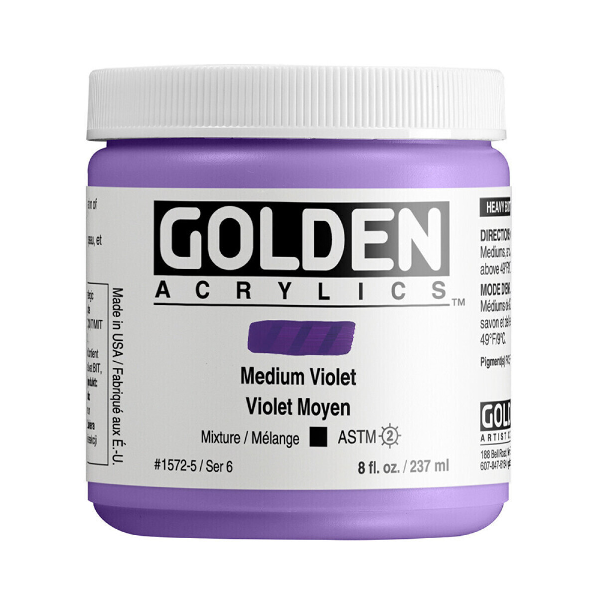 Akrylová barva Golden Heavy Body 237 ml - 1572 Medium Violet