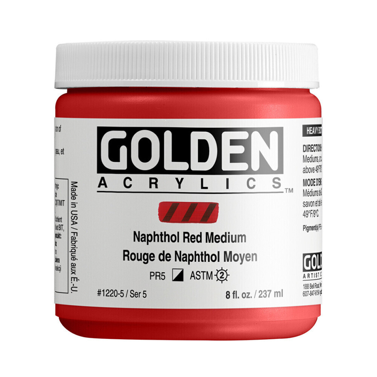 Akrylová barva Golden Heavy Body 237 ml - Naphthol Red Medium 1220