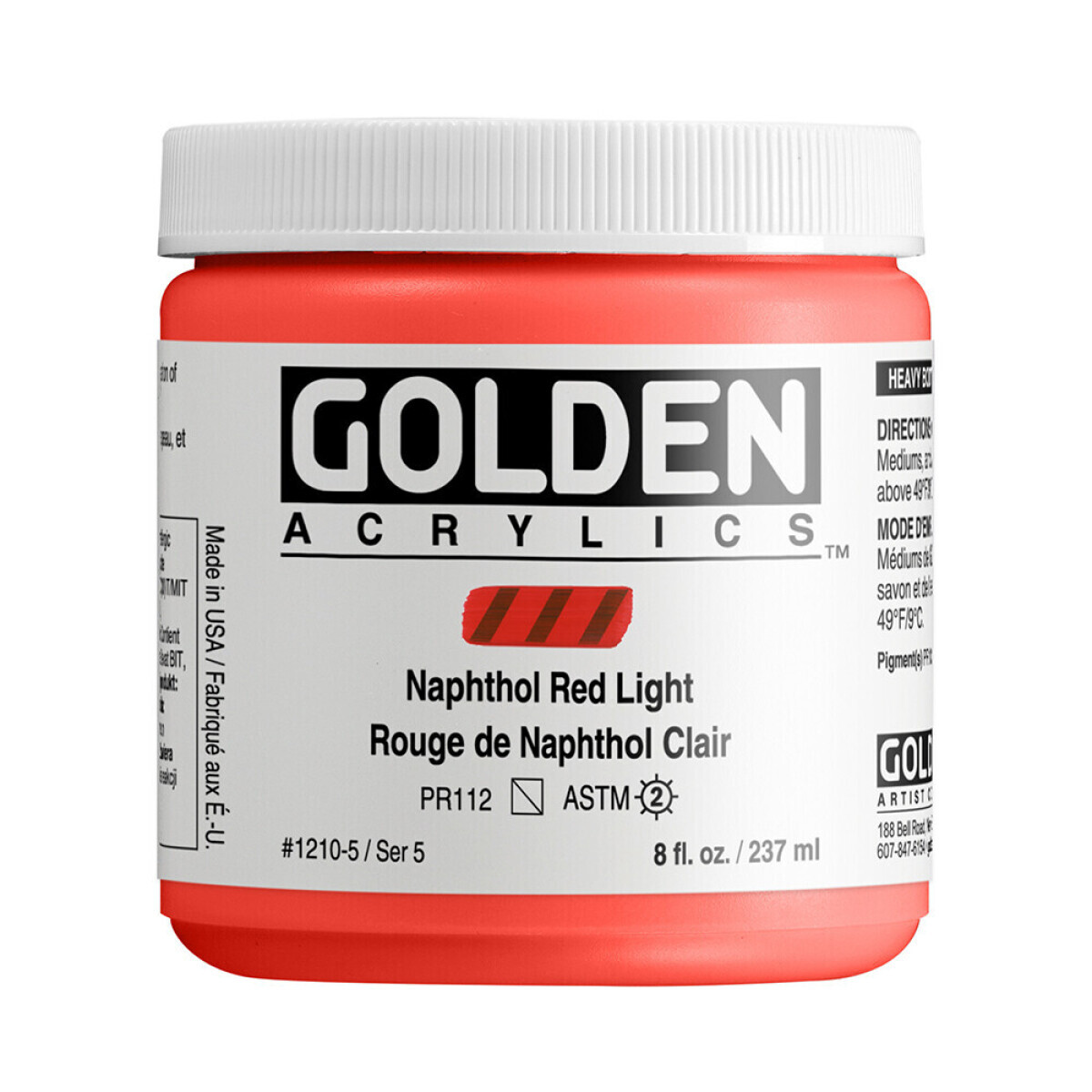 Akrylová barva Golden Heavy Body 237 ml - Naphthol Red Light 1210