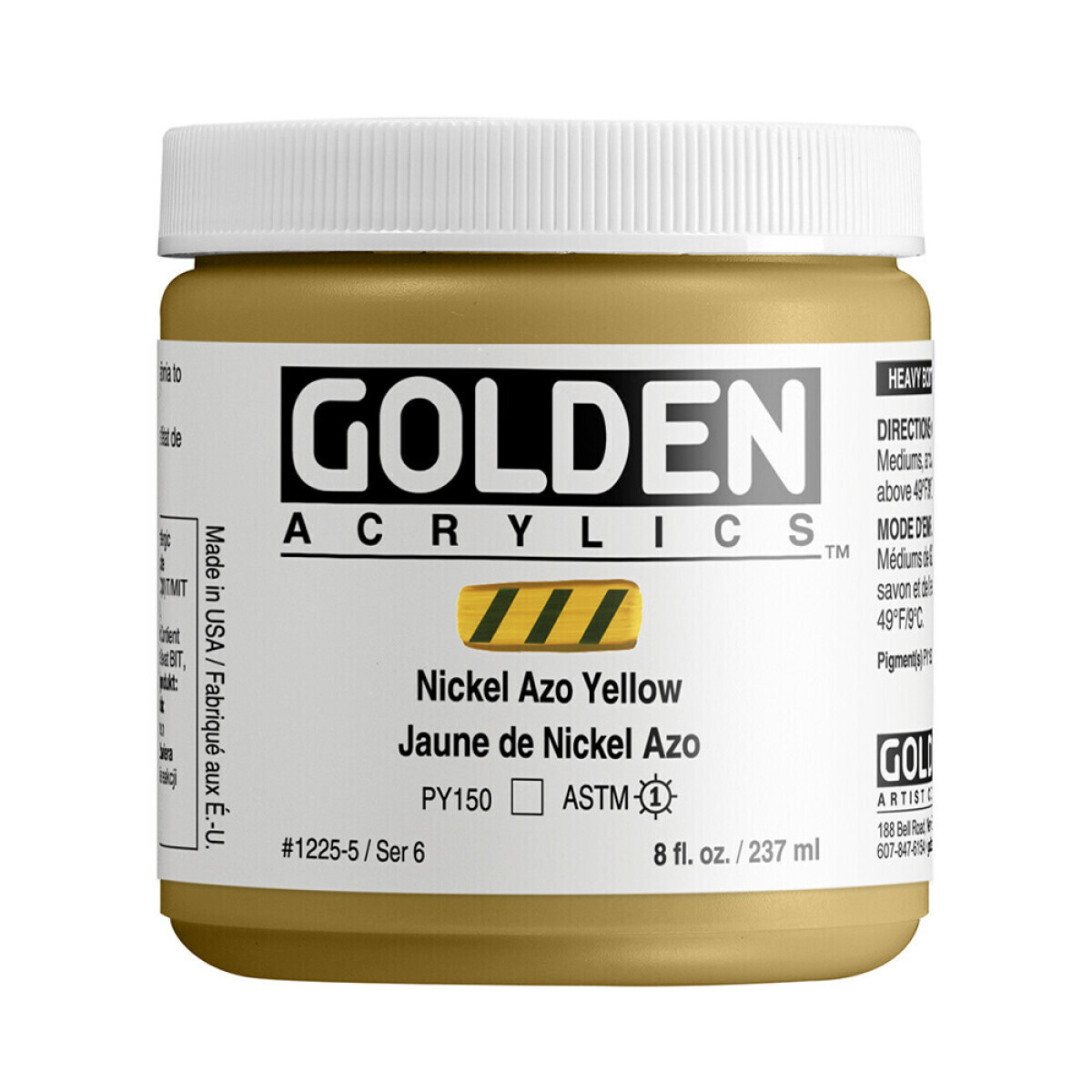 Akrylová barva Golden Heavy Body 237 ml - Nickel Azo Yellow 1225