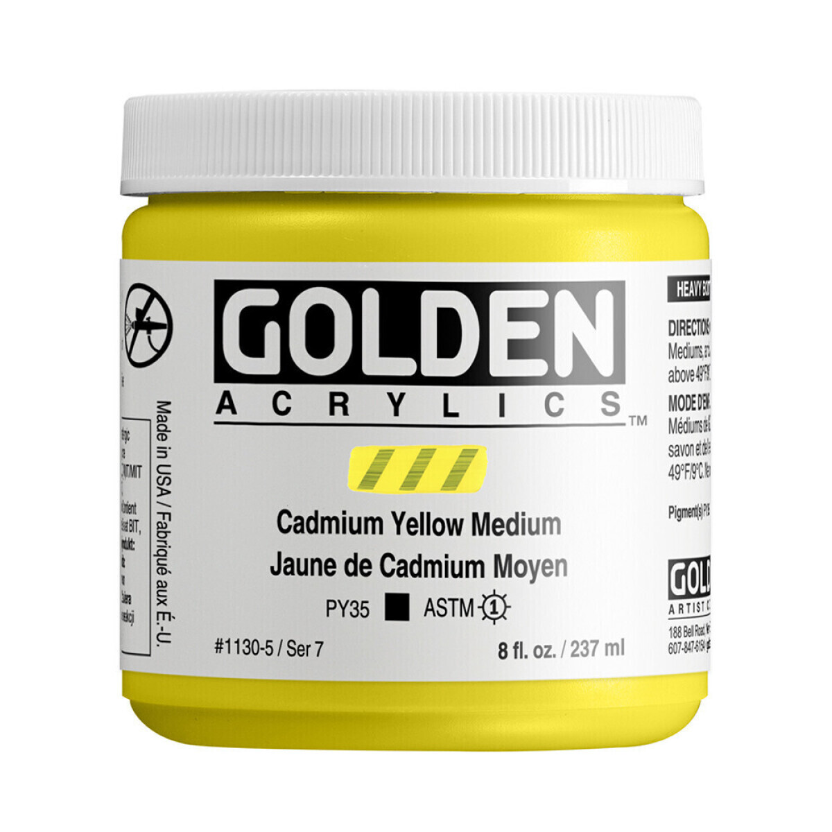 Akrylová barva Golden Heavy Body 237 ml - Cadmium Yellow Medium 1130