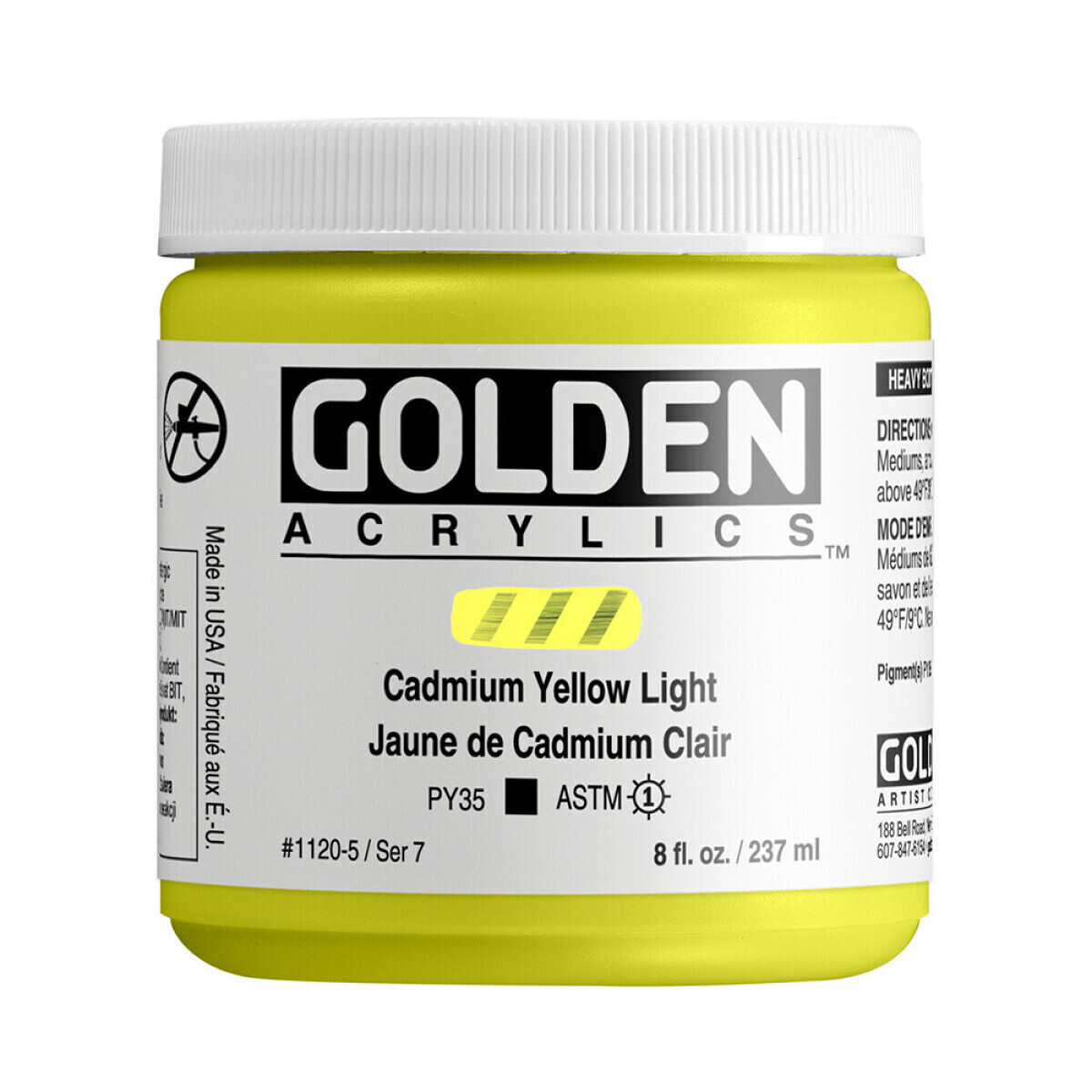 Akrylová barva Golden Heavy Body 237 ml - Cadmium Yellow Light 1120