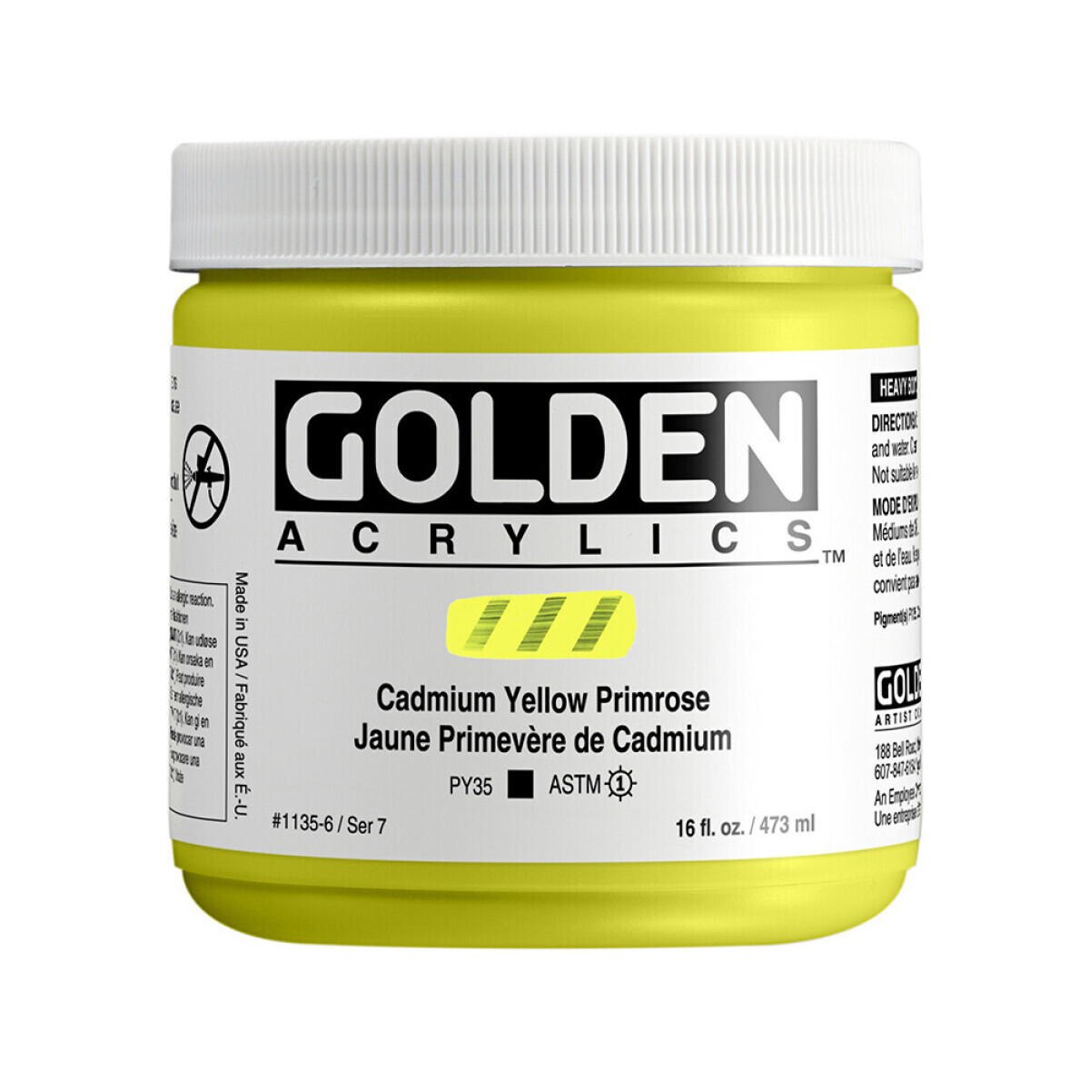 Akrylová barva Golden Heavy Body 237 ml - Cadmium Yellow Primrose 1135