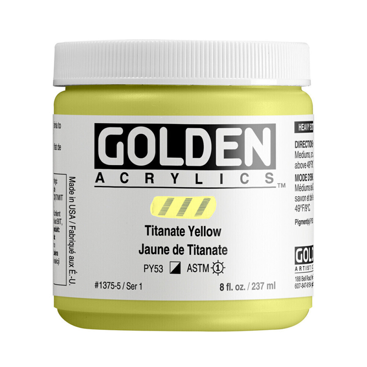 Akrylová barva Golden Heavy Body 237 ml - Titanate Yellow 1375