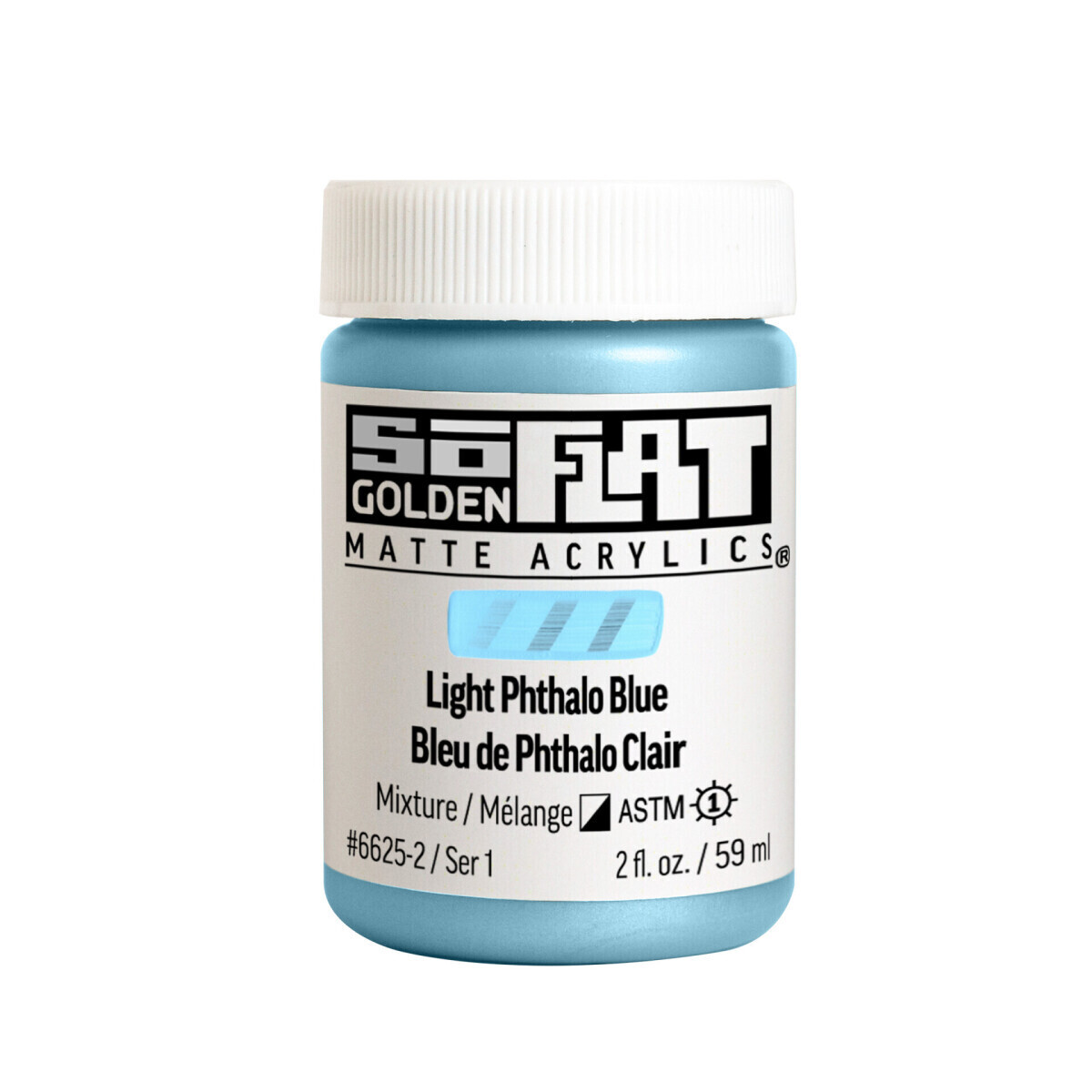 Akrylová barva Golden SoFlat Matte 59 ml - 6625 Light Phthalo Blue
