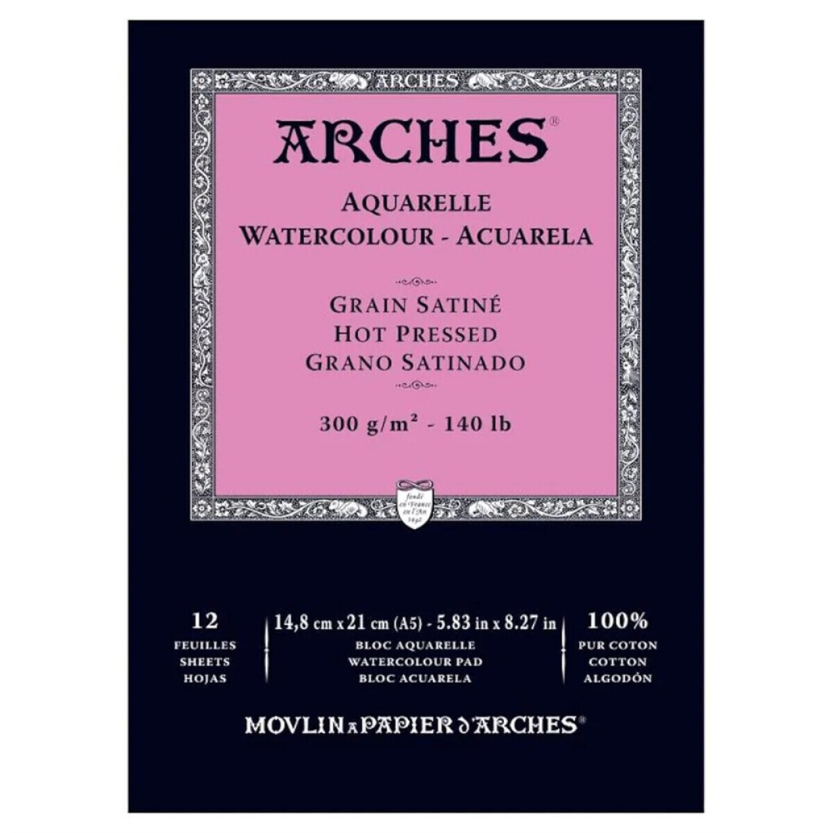 Arches skicák lepený 14,8x21cm 12l HP 300g
