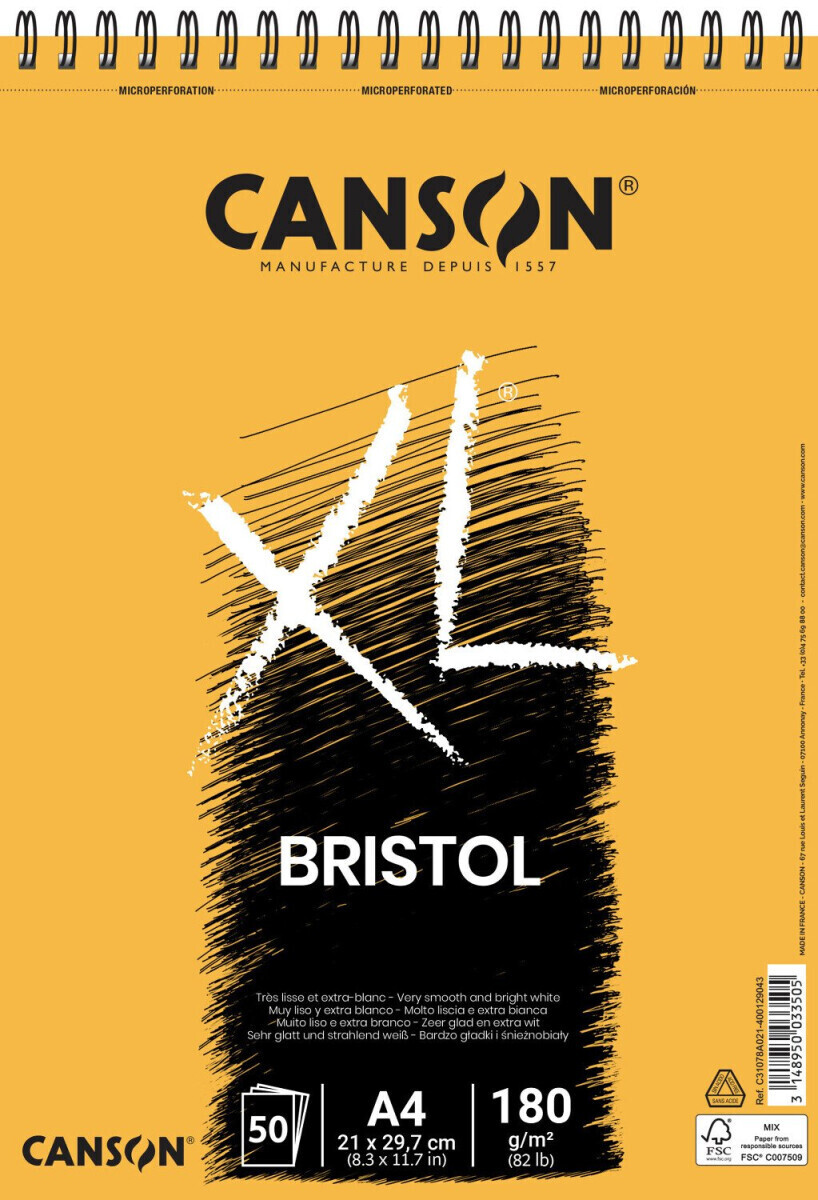 XL Bristol skicák kroužková vazba A4 50l VS 180g