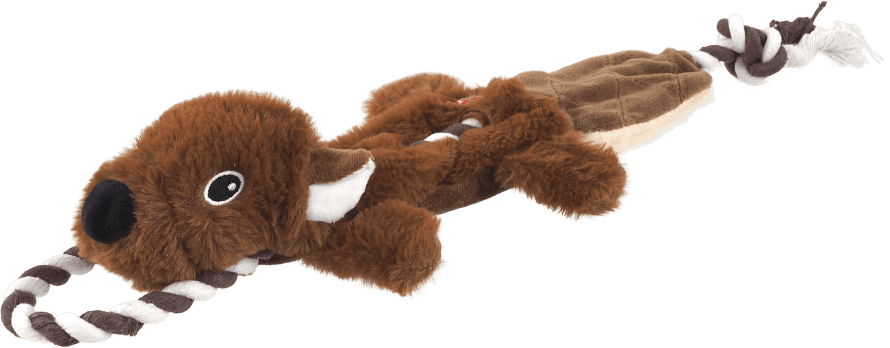 Hračka Dog Fantasy Skinneeez Veverka s provazem 57 cm