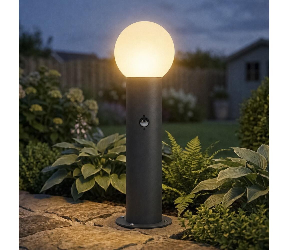 46086-Venkovní lampa se senzorem STONO 1xE27/15W/230V 80 cm IP65 antracit 46086