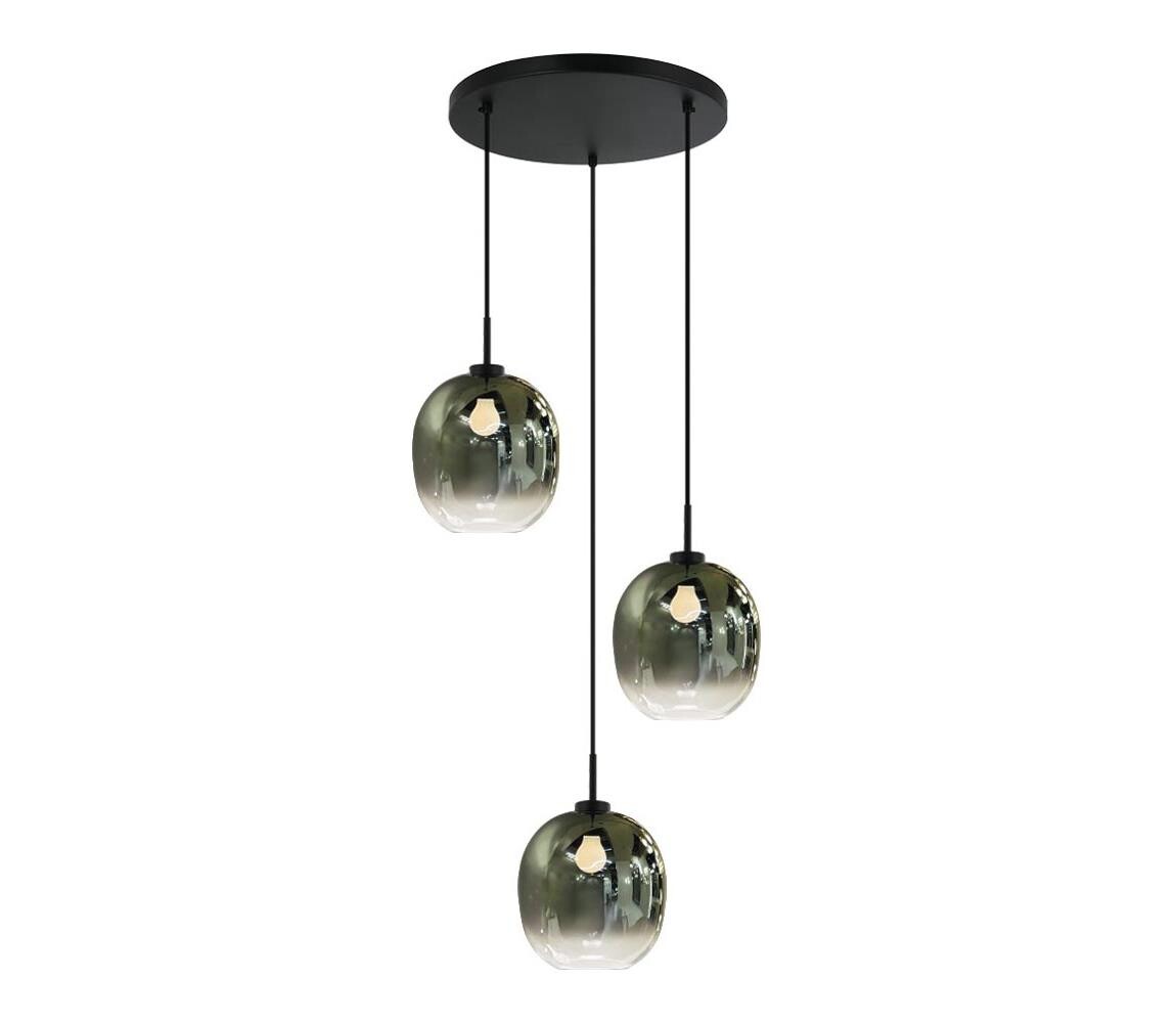 Viokef Lighting Lustr na lanku MIRROR 3xE27/14W/230V kouřová zelená 4345600